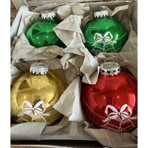 Bronner’s Hungary Large Glass Christmas Ornaments Lot of 4 Vintage